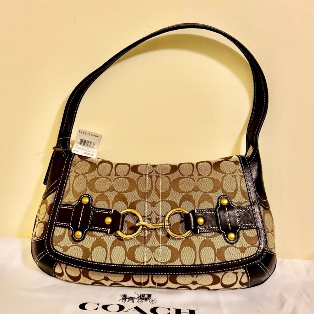 NWT Coach Vintage Ergo Signature Belted Flap Shoulder Bag - Picture 1 of 2